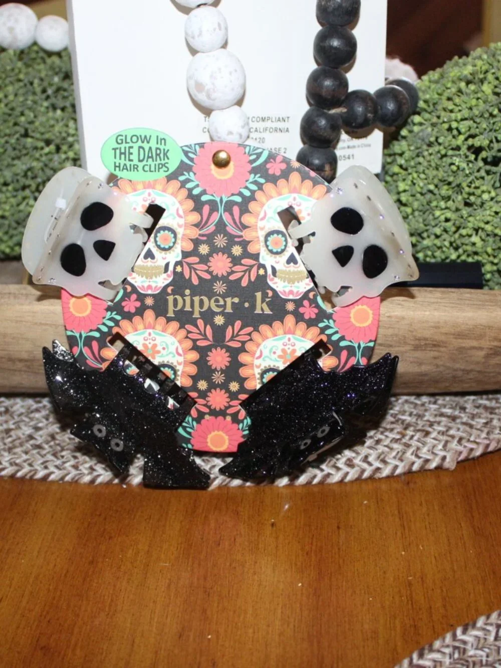 NWT Piper -K Glow in the Dark Halloween Hair clips FUN!!